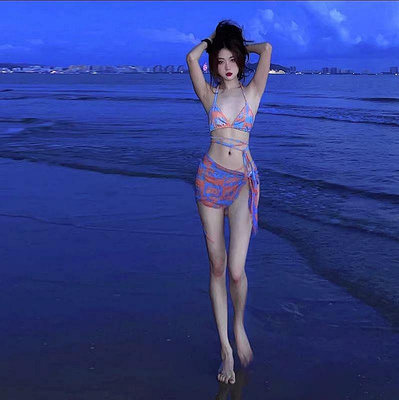 泳衣女ins比基尼三角三點式三件套性感歐美度假三角 沙灘溫泉泳裝