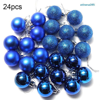 ??聖誕用品??24個裝3cm聖誕球亮光球聖誕樹裝飾球聖誕彩球