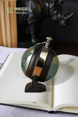 歐式古董坐鐘鐘表臺鐘擺件創意美式復古純銅座鐘桌面老式球形時鐘