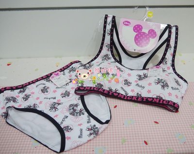 ❤ 熊牧場 ❤日本迪士尼內衣組~米奇米妮襯墊胸罩背心內衣.褲(160cm)