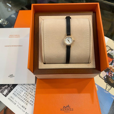 女人街國際精品"HERMES經典款 FAUBOURG 750 18K金 鑲鑽  mini 15mm手錶  腕錶