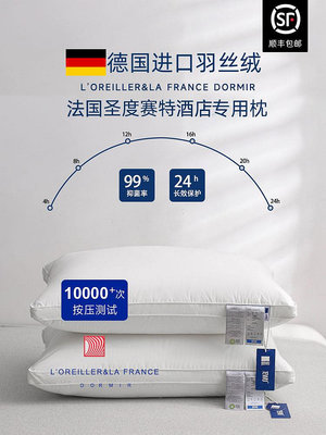 Stducets法國五星級酒店專用枕頭一對家用護頸椎助睡眠枕頭枕芯