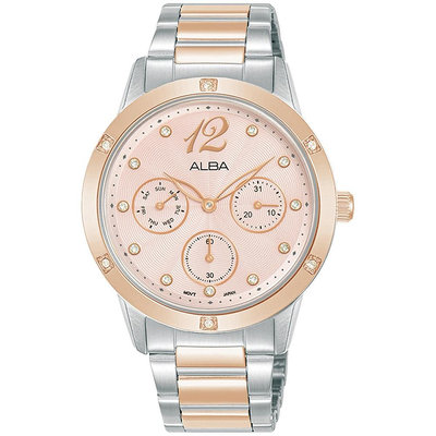 「官方授權」ALBA 雅柏 時尚晶鑽三眼日曆女腕錶-36mm (AP6712X1)