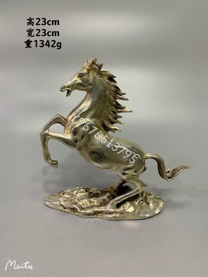 白銅馬擺件尺寸如圖 舊藏 古玩 老物件-99843