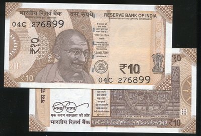 INDIA (印度紙幣), P109a， 10-RP ， 2017 , 品相全新UNC