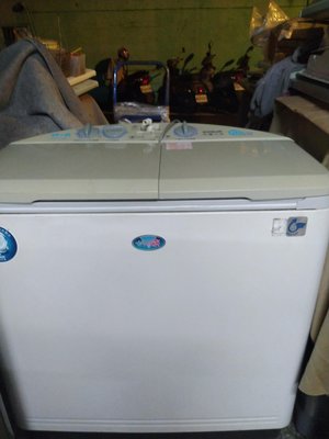 三洋10公斤 雙槽洗衣機 不銹鋼外殼極新＜近全新