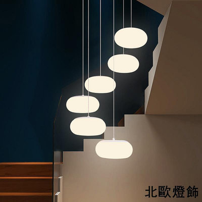現代簡約LED復式樓吊燈樓中樓別墅樓梯間燈創意大客廳燈北歐新款