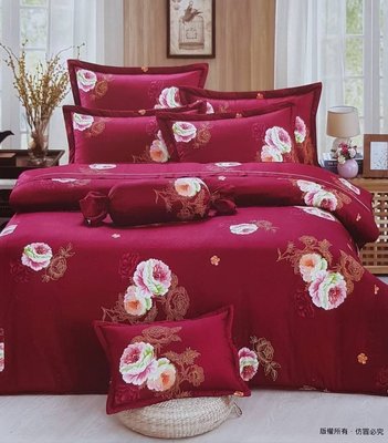 兩用被床包組四件式雙人尺寸-浮世愛戀-台灣製精梳棉 Homian 賀眠寢飾