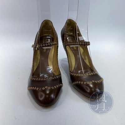 【一元起標 04/30】SERGIO ROSSI 咖啡色跟鞋  #35.5 精品鞋子  精品 休閒 時尚百搭 鞋子