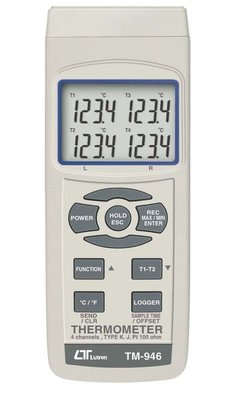 [捷克科技] Lutron 路昌 TM-946 記錄型四視窗顯示溫度計 攝氏℃/華氏℉單位選擇 高級電錶儀表