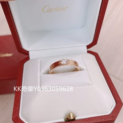 KK二手真品 Cartier 卡地亞 LOVE 單鑽戒指 18K玫瑰金鑽石戒指 N4250100 現貨