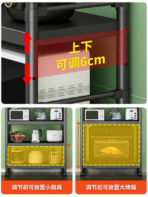 現貨：四季沐歌廚房置物架落地多層夾縫微波爐架烤箱收納多功能架1674