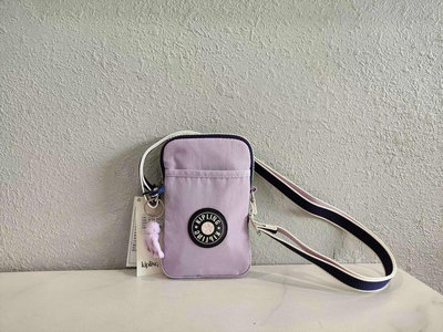 Kipling KI1079 輕柔粉紫拼接 迷你 輕便 手機包 單肩 斜挎包 附吊飾 限量 預購