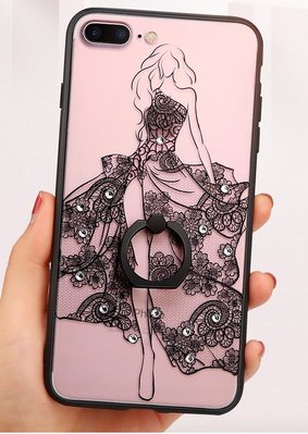 全新iphone 7/8plus手機殼7P/8P黑白時尚女神保護套