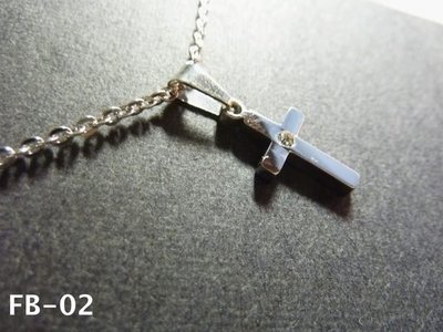 『十字架』FB-2 水鑽十字架不鏽鋼項鍊 時尚/飾品/鋼飾/配件