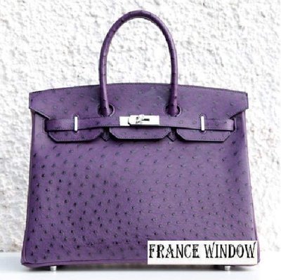 France Window 愛馬仕柏金包紫色Hermes Birkin35鴕鳥皮