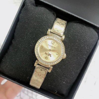 COACH Madison 水鑽圈 金色錶盤 金色不鏽鋼手鐲式錶帶 石英 女士手錶 14502202