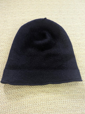 無印良品 深藍色毛帽 保暖帽 扁帽