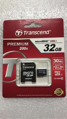 【勁昕科技】Transcend 創見 MicroSDHC T-Flash Class10/C10 32GB 全國聯保