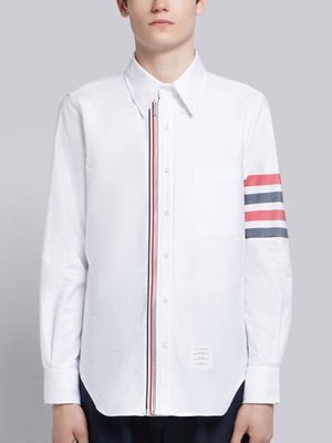 THOM BROWNE ZIP Front button down long sleeve shire.襯衫 拉鍊 TB