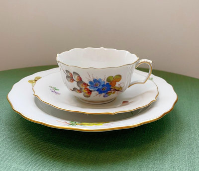 轉梅森Meissen自然主義紅茶杯碟，大杯。稀有款。品相新，