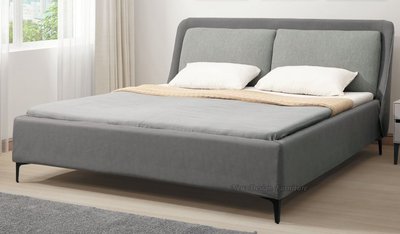 【N D Furniture】台南在地家具-造型款式防潑水科技布灰色5尺雙人圍邊床台YH