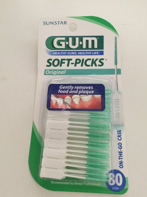 《美日暢銷 》Sunstar G.U.M soft-picks 軟式牙間清潔棒 80p 《家庭號經濟包》內附外出小盒