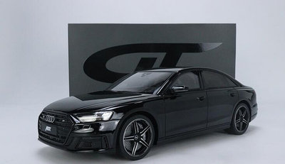GT Spirit 118 奧迪兩廂版汽車模型 Audi S8 Sedan 2021 黑色