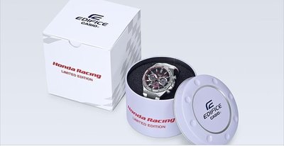 全新正品 EDIFICE 方程式紅白雙色賽車風格 HONDA 聯名錶(EQS-800HR-1A)/50mm