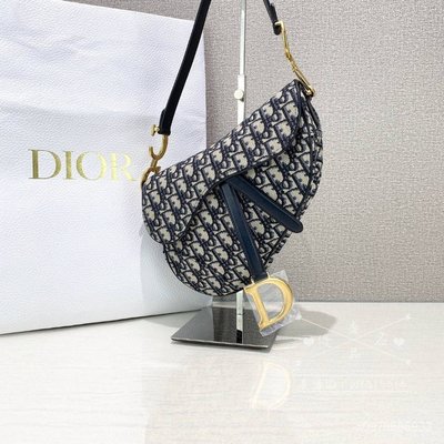 【日本二手】Dior迪奧 迷你 SADDLE 馬鞍包 藍色 Dior Oblique 提花