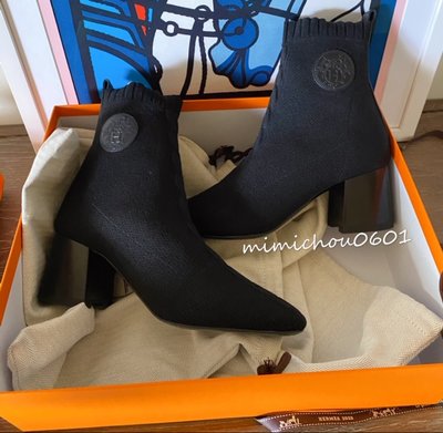 *mimi's* 全新真品 Hermes Volver 60 ankle boot 黑色襪靴 Size 38