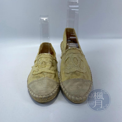 【一元起標 05/02】CHANEL 香奈兒  雙C LOGO草鞋  #38  精品鞋子 平底鞋 懶人鞋