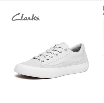 【MOMO全球購】Clarks 女鞋拼接板鞋平底小白鞋女單鞋 Aceley Lace