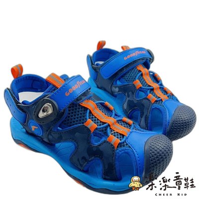 【樂樂童鞋】固特異GOODYEAR護趾涼鞋-藍色 另有兩色可選 G043-3 - 女童鞋 男童鞋 童鞋 運動涼鞋