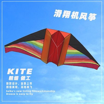現貨熱銷-濰坊新款大型高檔立體成人風箏滑翔機飛機線輪風箏微風~特價