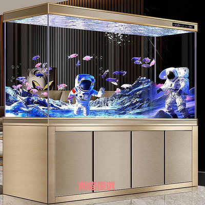 優選鋪~精品新款智能客廳魚缸大型免換水龍魚缸自循環輕奢玻璃生態水族箱  免運
