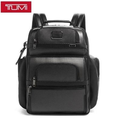 100原廠％TUMI 全皮炭纖維男士雙肩包2603579 Alpha 3系列時尚電腦背包