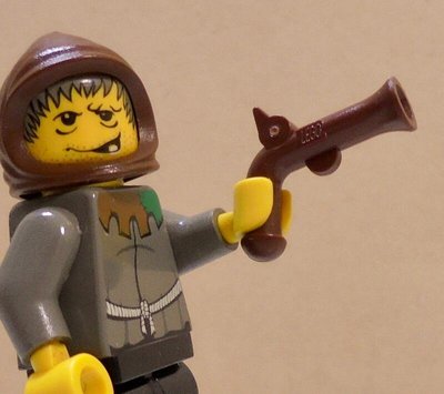 【LEGO樂高】海盜西部牛仔武器 紅棕色手槍 短槍 Weapon Gun