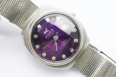 (小蔡二手挖寶網) FIMA 自動機械錶 日期顯示 29石 錶帶非原裝 有行走 有瑕疵影片介紹 商品如圖 100元起標 無底價