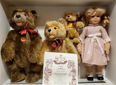 STEIFF 德國金耳扣泰迪熊─金發姑娘與三隻熊