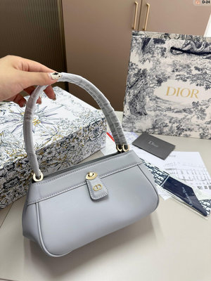 熱款直購#Dior/迪奧KEY腋下包CD扣環Oblique 純色單肩包手提包 側背包休閒21.11.12cm