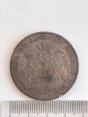 德國漢堡1900年雙獅5馬克銀幣【店主收藏】13519
