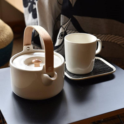 廠家出貨芬蘭進口Marimekko經典復古陶瓷茶壺北歐極簡Unikko送禮客廳