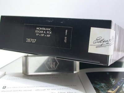 萬寶龍MONT BLANC未拆封1998文學家 EDGR A. POE愛倫坡限量套筆鋼筆+原子筆+鉛筆.