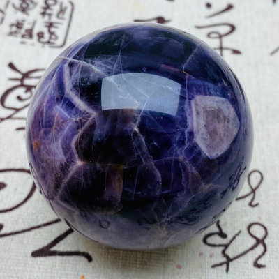 C717天然紫水晶球擺夢幻紫色水晶居家飾品，原石打磨，隨手一 水晶 擺件 原石【天下奇物】1506
