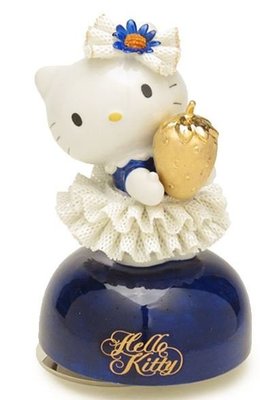鼎飛臻坊 Hello Kitty 凱蒂貓 懷抱金草莓 /懷抱小熊 造型 陶瓷 音樂盒 日本正版
