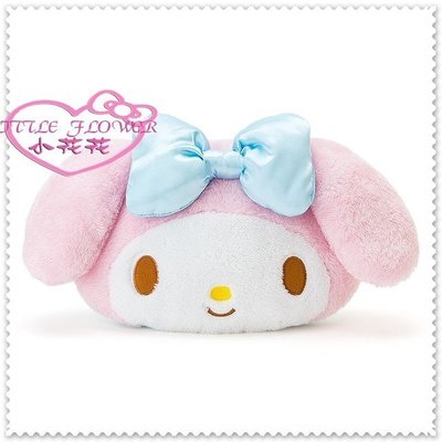 ♥小花花日本精品♥ Hello Kitty   美樂蒂造型抱枕 涼感靠墊 粉色大臉緞帶  33151106