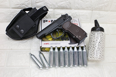 台南 武星級 KWC 馬可洛夫 MP654 CO2槍 + CO2小鋼瓶 + 奶瓶 + 槍套 KCB-44