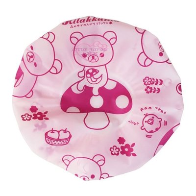 ♥小公主日本精品♥ 拉拉熊RILAKKUMA 懶懶熊滿版圖浴帽粉色香菇 白色草莓二色下單選一隨機出貨 34061602