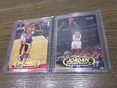 【NBA】1998-99 Fleer Tradition 芝加哥公牛 Michael Jordan、洛杉磯湖人 Kobe Bryant 同框 球員卡 共2張
